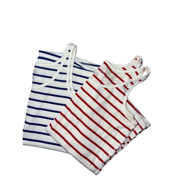 Lane Bryant Pretty Perfect Cotton Stretch Striped Tank Tops 2 Pack Size 16 - Picture 1 of 3